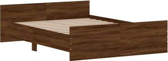 vidaXL Estructura de cama con cabecero piecero roble marrón 140x190 cm Vidaxl