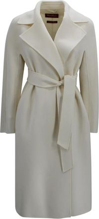 Max Mara Jassen, Dames, Wit, 2Xs, Wol, Cles Coat