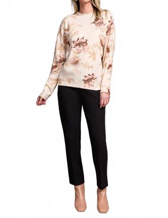 Tribal Lightweight Printed Long-Sleeve Funnel Neck Sweater In Moonstone