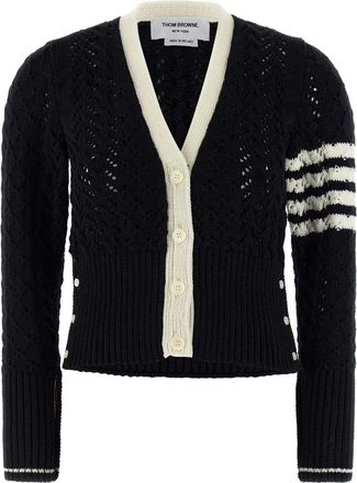 Thom Browne cable-knit cardigan - Black