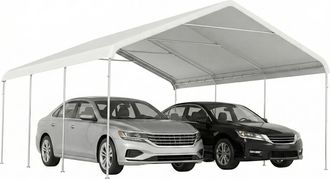 OEM Carpa Garaje Port&aacute;til 5x6 M Con Estructura De Acero Galvanizado Impermeable Anti-uv Cobertizo Para Herramientas Crema