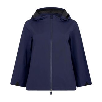 Herno Rain Jackets, female, Blue, Size: 2XL Hooded Waterproof Jacket