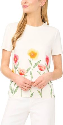 Ted Baker Willow Placed Floral Print Knit Top in Ultra White at Nordstrom, Size X-Large