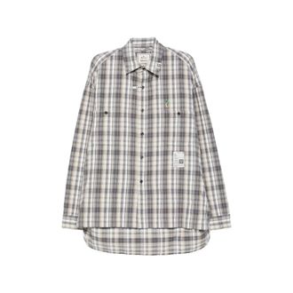 Miharayasuhiro Check-pattern Embroidered Shirt