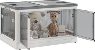 OEM Caja De Almacenamiento Con Capacidad De 69 Litros, Dimensiones 60 X 42 X 34 Cm, Dise&ntilde;o Apilable, Equipada Con Tapa Y Ruedas Para Facilitar Su Movilida