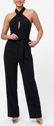 Rachel Roy Ester Sleeveless Belted Jumpsuit in Black at Nordstrom, Size X-Large