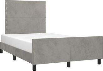 vidaXL Vidaxl - Estructura De Cama Sin Colch&oacute;n Terciopelo Gris Claro 120x200 Cm