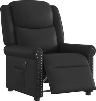 vidaXL Vidaxl - Sill&oacute;n Reclinable El&eacute;ctrico Cuero Sint&eacute;tico Negro Brillante