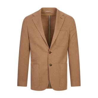 Canali Cotton/Cashmere Jersey Blazer - male - Canali - Blazers - Brown - XL - Jackets