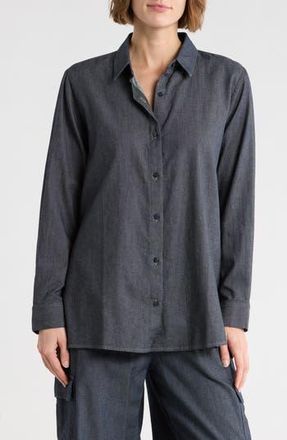 Eileen Fisher Classic Collar Button-Up Shirt in Denim at Nordstrom Rack, Size Xx-Small