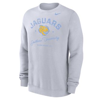 Nike Mens College (Southern University and A&M) Mens Club Fleece Crew-Neck Sweatshirt in White | M33778SUAM25-WHT