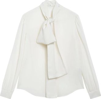 Saint Laurent Lavalli&egrave;re-blouse - Dames - Blouses & Shirts - Wit - Maat: XS Zijde