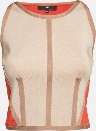 Elisabetta Franchi Orange Knit Sleeveless Top