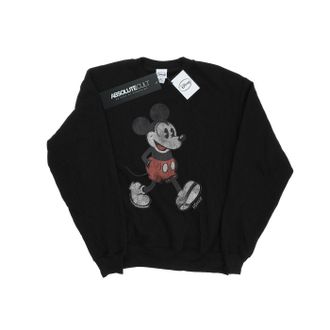 Disney Heren Wandelend Mickey Mouse Sweatshirt (Zwart)
