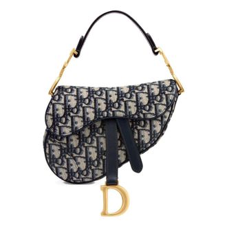 Dior (WMNS) DIOR Mini Saddle Bag Blue Oblique Jacquard M0447CTZQ-M928