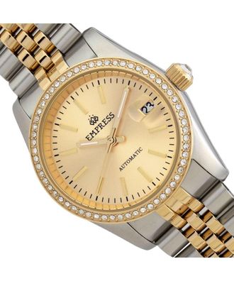 Empress Womens Constance Automatic Bracelet Watch w/Date - Silver & Gold Stainless Steel - One Size