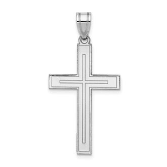 Diamond2Deal 14k White Gold Cross Pendant