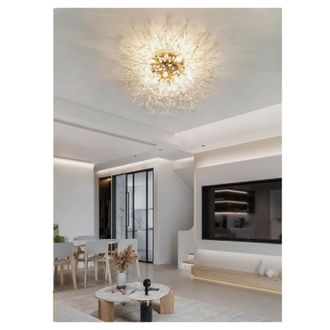 Trade Shop Trade Shop Traesio - Trade Shop - Lampadario Soffitto Plafoniera Oro Moderna Cristalli Fuochi DArtificio G9 Pn-13