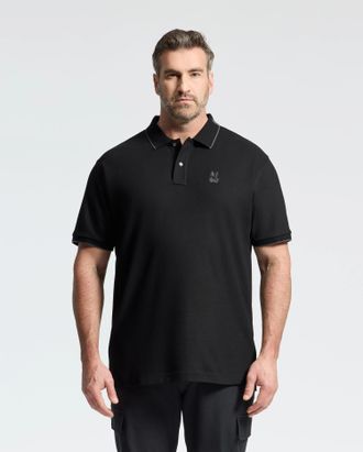 Psycho Bunny Mens Big And Tall New Castle Pique Polo 001 BLACK / 1XLT