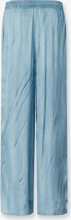 Pinko Womens Viscose Trousers With Adjustable Waistband Blue
