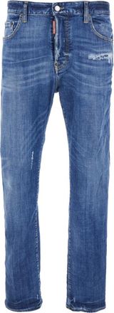 Dsquared2 Blue Regular Fit Ripped Jeans