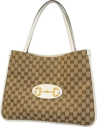 Gucci Beige Ivory Canvas Tote Bag (Pre-Owned)