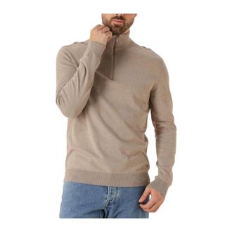 Selected Truien & Vesten, Heren, Beige, 2Xl, Katoen, Slhberg Half Zip Cardigan Noos