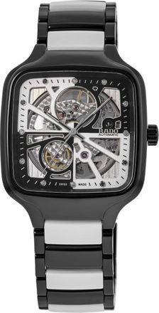 Rado True Square Automatic Open Heart Diamonds Limited Edition Rhodium Dial Two-Tone Ceramic Unisex Watch R27086752