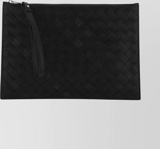 Bottega Veneta quilted leather clutch with wristlet pull