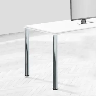 Emuca Lote De 4 Patas Para Mesa, Di&aacute;metro 60mm, H 710mm, Acero, N&iacute;quel Satinado - Emuca