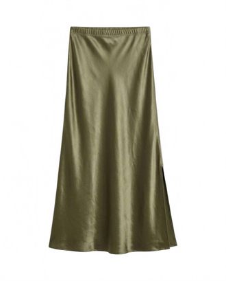 La Made Womens Doris Silky Slip Skirt In Olive