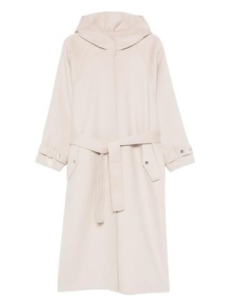 Pinko hooded belted coat - women - Polyamide/Wool - L - Grey