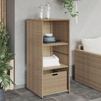 vidaXL Armario De Almacenaje De Jard&iacute;n Rat&aacute;n Pe Beige 50x55x115 Cm Vidaxl