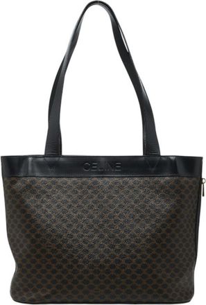 Celine Macadam Black Brown Pvc Leather Tote Bag (Pre-Owned)
