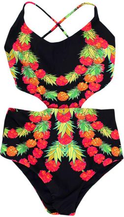 Mara Hoffman Floral Cut-Out Swimsuit Size S