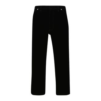 Prada Jeans, Heren, Zwart, M, Denim, Fluwelen denim jeans met wijde pasvorm