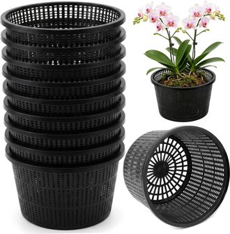 No Brand Macetas, Paquete De 10 Macetas De Malla De Pl&aacute;stico, Cestas Transpirables Para Plantas Acu&aacute;ticas Y De Estanque, Aptas Para Hidropon&iacute;a, Plantas Acu&aacute;tic