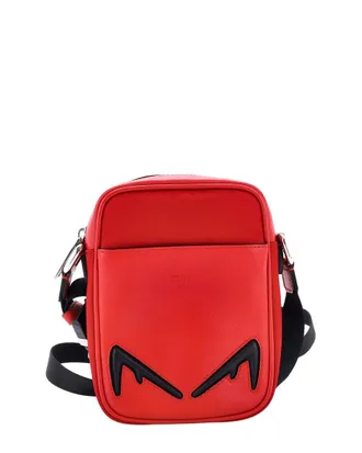Fendi Fendi Red Nylon & Leather Monster Eye Camera Messenger Bag Small (Authentic Pre-Loved)