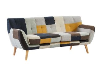 Vente-Unique Sof&aacute; de 3 plazas de tela patchwork SERTI II