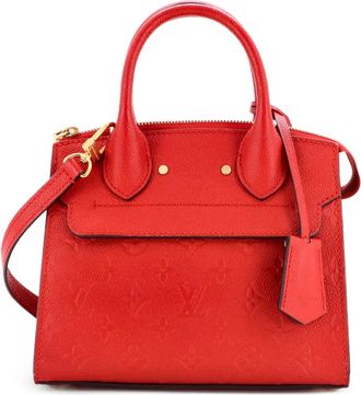 Louis Vuitton Borsa a mano Pont Neuf mini in pelle Empreinte con monogramma - Rosso