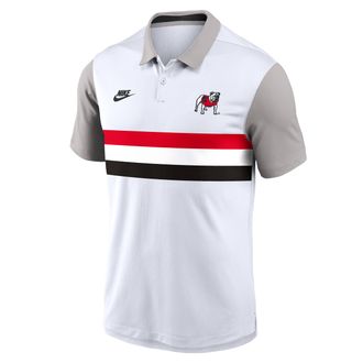 Nike Georgia Athletic Prep Vapor Legacy Logo Nike Mens Dri-FIT College Polo in White | 00HT0DT4UGV-7LH