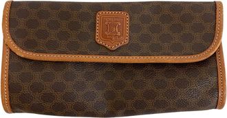 Celine Macadam Brown Pvc Leather Clutch Bag Pouch (Pre-Owned)