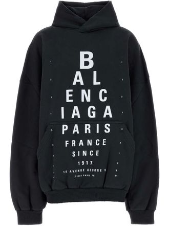 Balenciaga Optical Cotton Hoodie-Donna