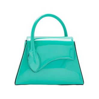 Biagini Tassen, Dames, Groen, ONE Size, Leer, Turquoise Handtas