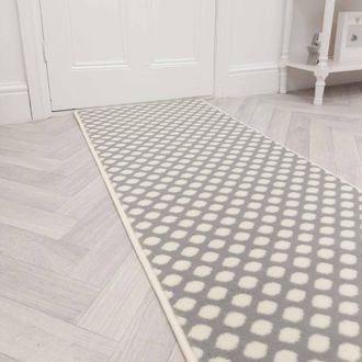 Runrug Hallway Carpet Runner Rug - Soft & Comfy, 9mm - Honeycomb in Grey | Size: 60 cm x 390 cm