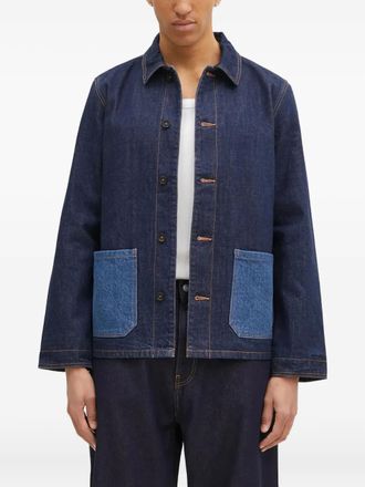 A.P.C. Denim jack met contrasterende zak - Blauw