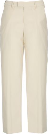 Pantaloni Torino Ivory Hook Fastening Cotton Pants
