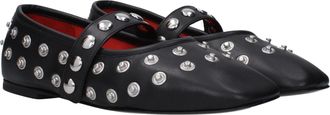 Stella McCartney Womens Black Leather Ballet Flats