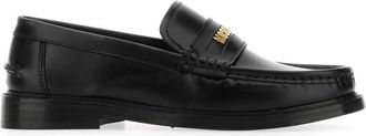 Moschino Black Leather Loafers