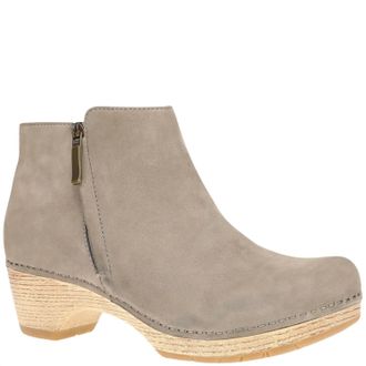 Dansko Womens Lizanne Ankle Boot In Taupe Milled Nubuck